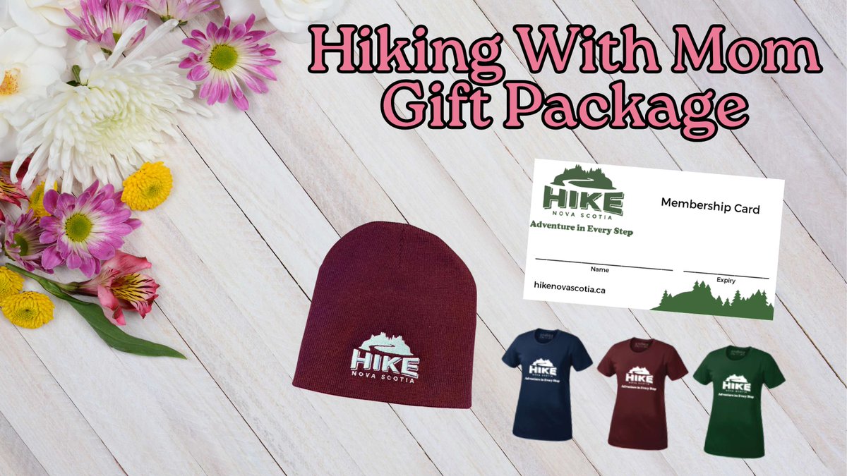 Hiking is a great way to celebrate Mother's Day! So a Hike NS shirt and beanie paired with a Hike NS membership is the perfect gift! #HikeNS #MothersDay Check out all the options at hikenovascotia.ca/resources-shop…