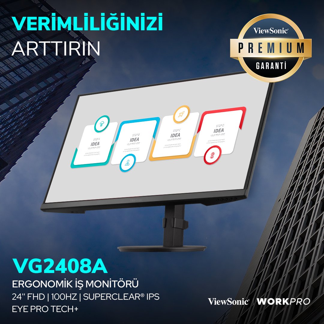 İnce tasarım, büyük performans! VG2408A monitör ile iş dünyasında ve eğlence anlarında her detayı yakalayın. Yüksek çözünürlük ve şık tasarımıyla teknolojiyi yaşamınıza taşıyın. 💼💻 #ViewSonic #İşMonitörü #VG2408A