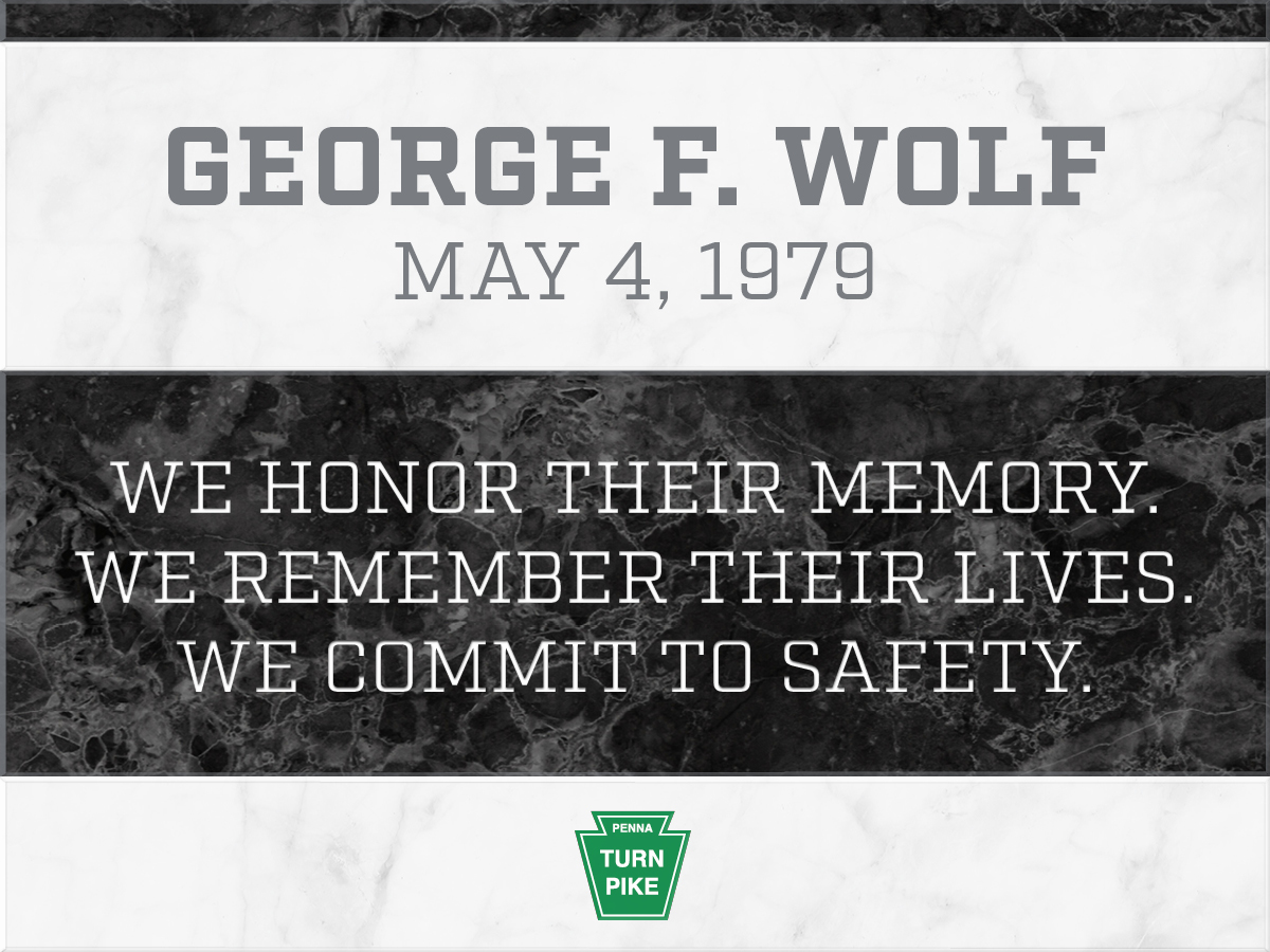 Today is the anniversary of George F. Wolf’s death, a PA Turnpike employee who passed away in the line of duty. He was from Bucks County, he died on May 4, 1979, at the age of 64, while performing his duties as a PA Turnpike Line Painter in District 4.