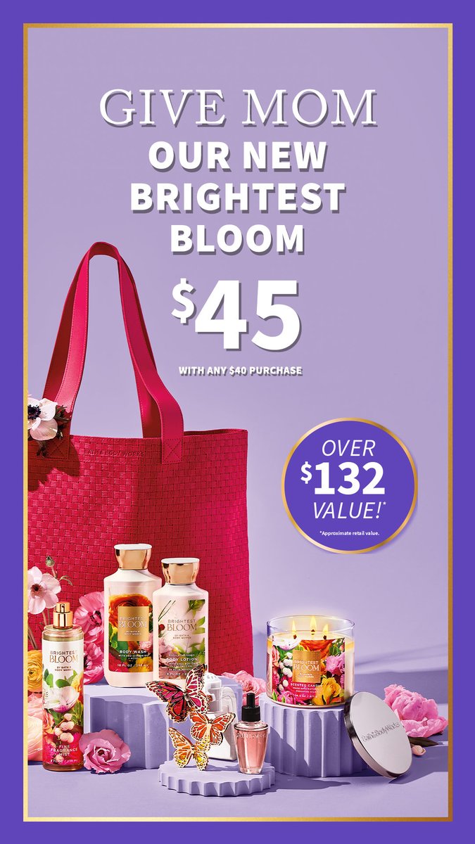 Mother’s Day is in full bloom with the NEW Brightest Bloom Giftset $45 with any $40 purchase (over $132 value)! 💐