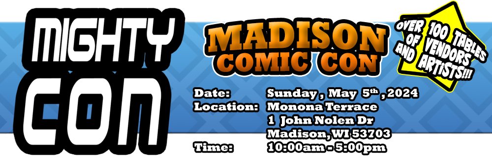 Madison Comic Con is back and better than ever! Join us this Sunday from 10 am - 5 pm for a spectacular day filled with all things geeky and fun! Tickets are $8 for adults and kids 12 and under are free! ow.ly/4X4c50Rwhww