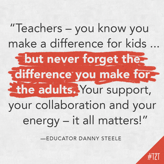 Educator @SteeleThoughts knows that for #LifelongLearners, Ts never stop mattering.