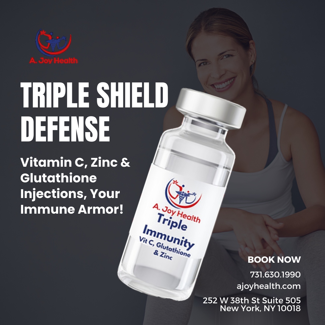 Fortify your immune system with the ultimate defense: Vitamin C, Zinc & Glutathione Injections! 🛡️💪

Boost your body's natural defenses, enhance your overall well-being, and stay one step ahead of any threat. Embrace the power of immunity and conquer the day with confidence!