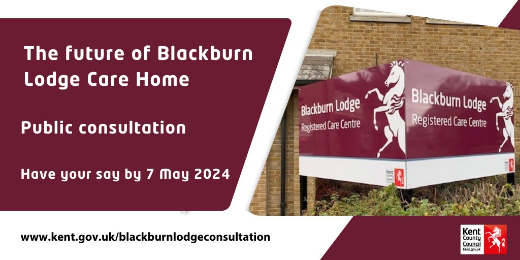 Last few days to give your views on our proposal to permanently close Blackburn Lodge Care Home. Visit kent.gov.uk/blackburnlodge… to find out more. #ASC #Adults #AdultsSocialCare #BlackburnLodge #KCC