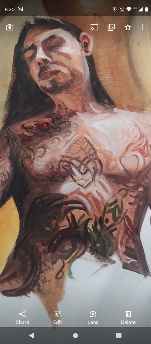 Painting a model with full-body tattoos...this shit is hard

#Art #FineArt #OilPainting #Tattoos #Male #MaleFigure #FigurativeArt #CainPinto