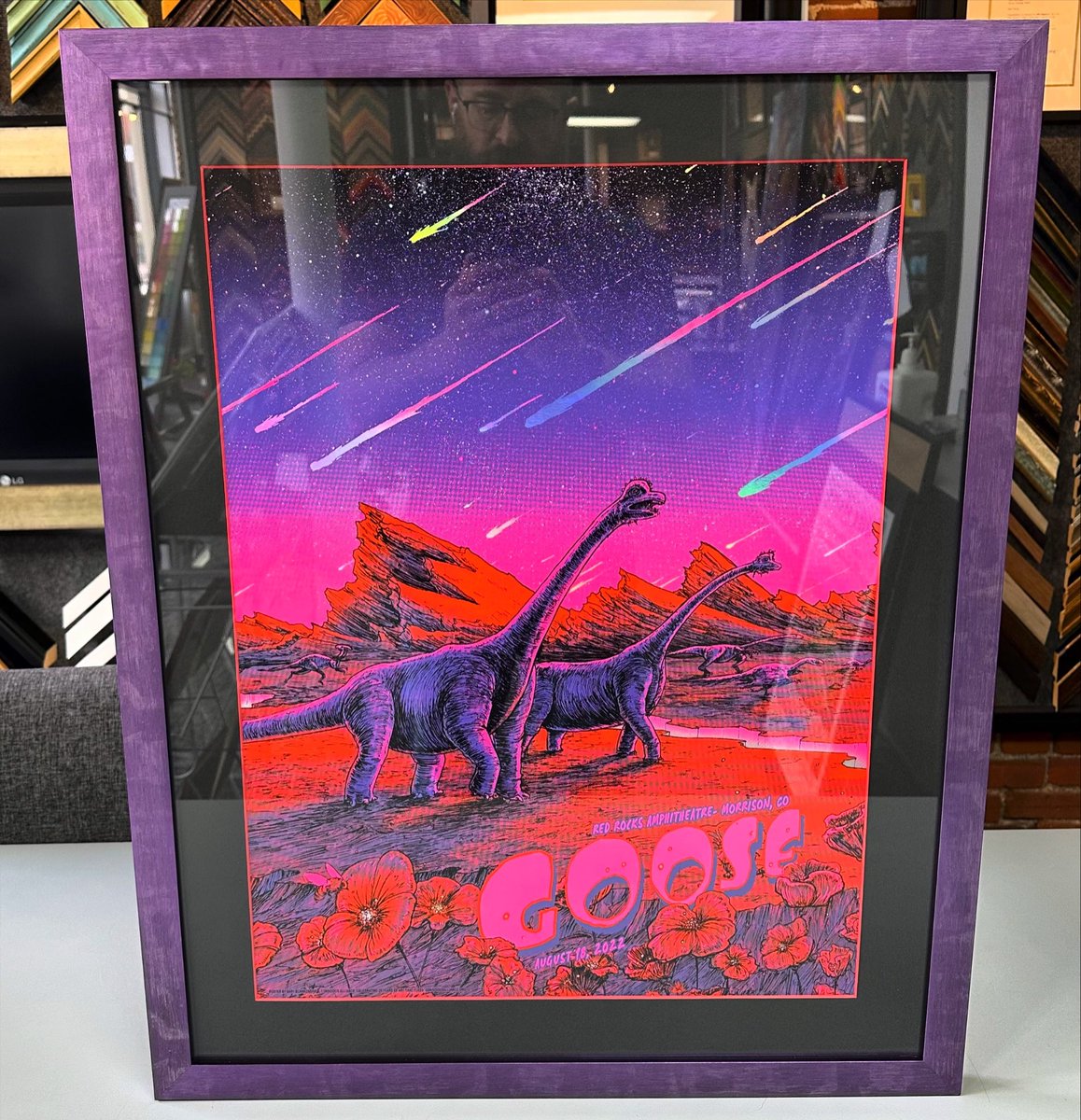 Custom framed @goosetheband print using color-core matting, UV glass and frame by @RomaMoulding! #art #denver #colorado #pictureframing #customframing #5280customframing #goose #gooseband @truvueglazing @Crescent_CP