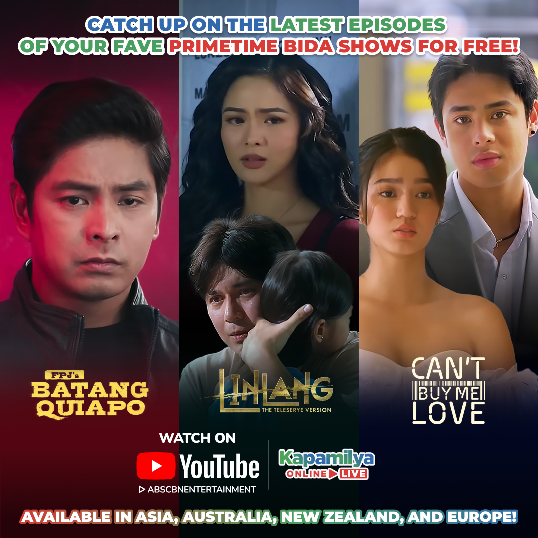 Halo-halong emosyon ang ibibigay sa inyo ng ating #PrimetimeBida! 💥  

Watch the latest episodes of #BatangQuiapo, #Linlang, and #CantBuyMeLove on #KapamilyaOnlineLive!