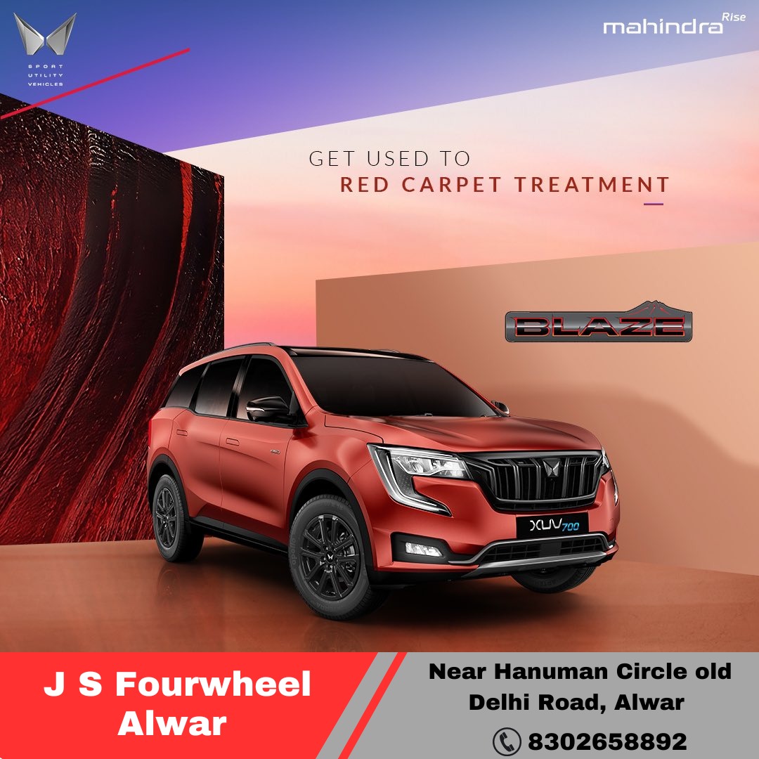 The powerhouse of sophistication is now Blazing Red. Witness a new world of luxury erupt with the Mahindra XUV700 Blaze Edition. Starts at Rs.24.24 Lakh. #TrulyMagnificent #Hell02024XUV700 #XUV700
