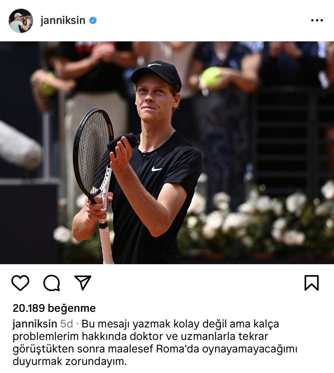 SON DAKİKA! 🚑 Jannik Sinner sakatlığı sebebiyle Roma Masters’tan çekildiğini duyurdu 💔