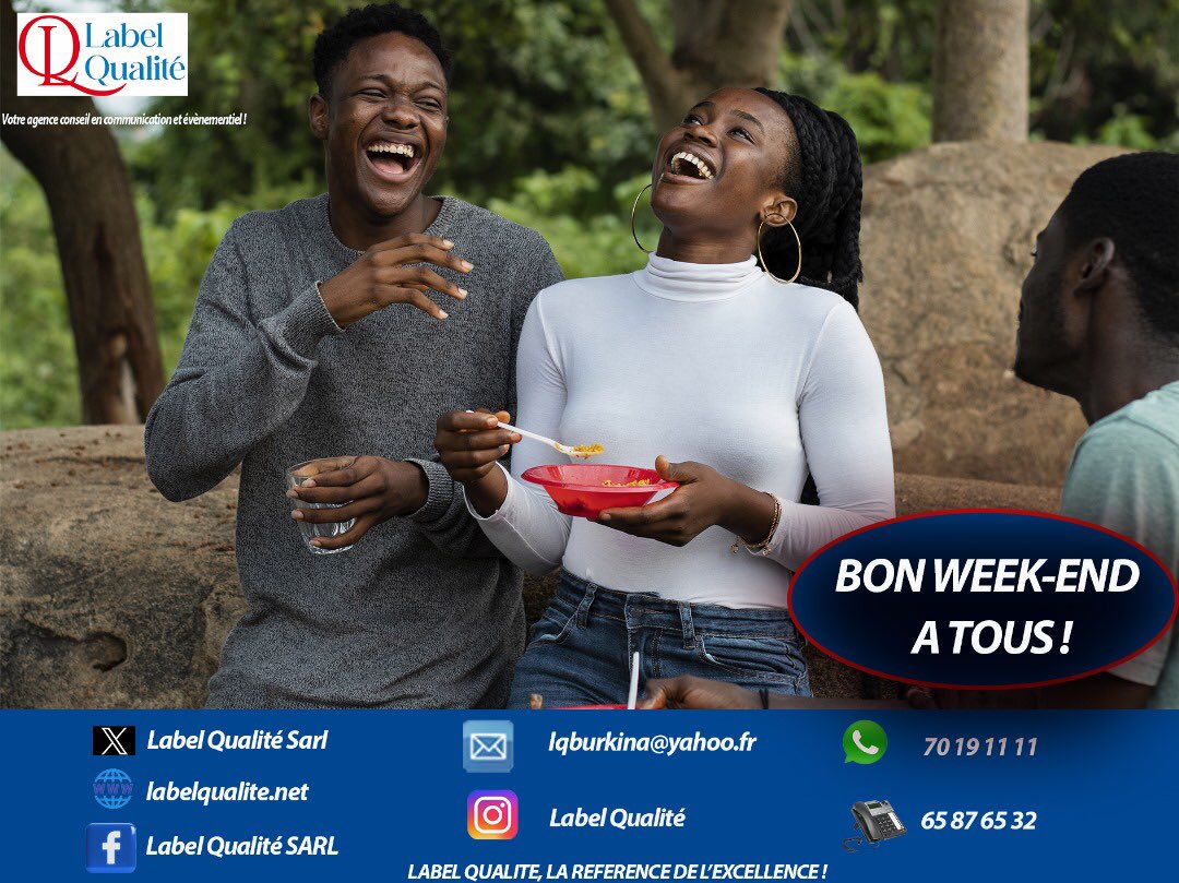 Bon week-end à tous !

#BurkinaFaso #communication #lwili #pourtoi