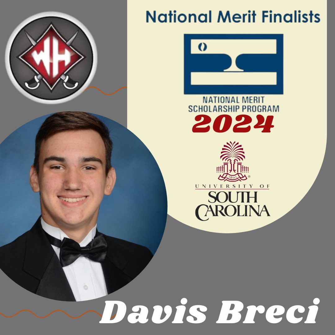 Congratulations are in order!! Davis Zachary Breci has been offered and he has accepted the @nationalmerit Scholarship to attend the @UofSC this Fall. nationalmerit.org/s/1758/start.a… #LeadingLikeGenerals