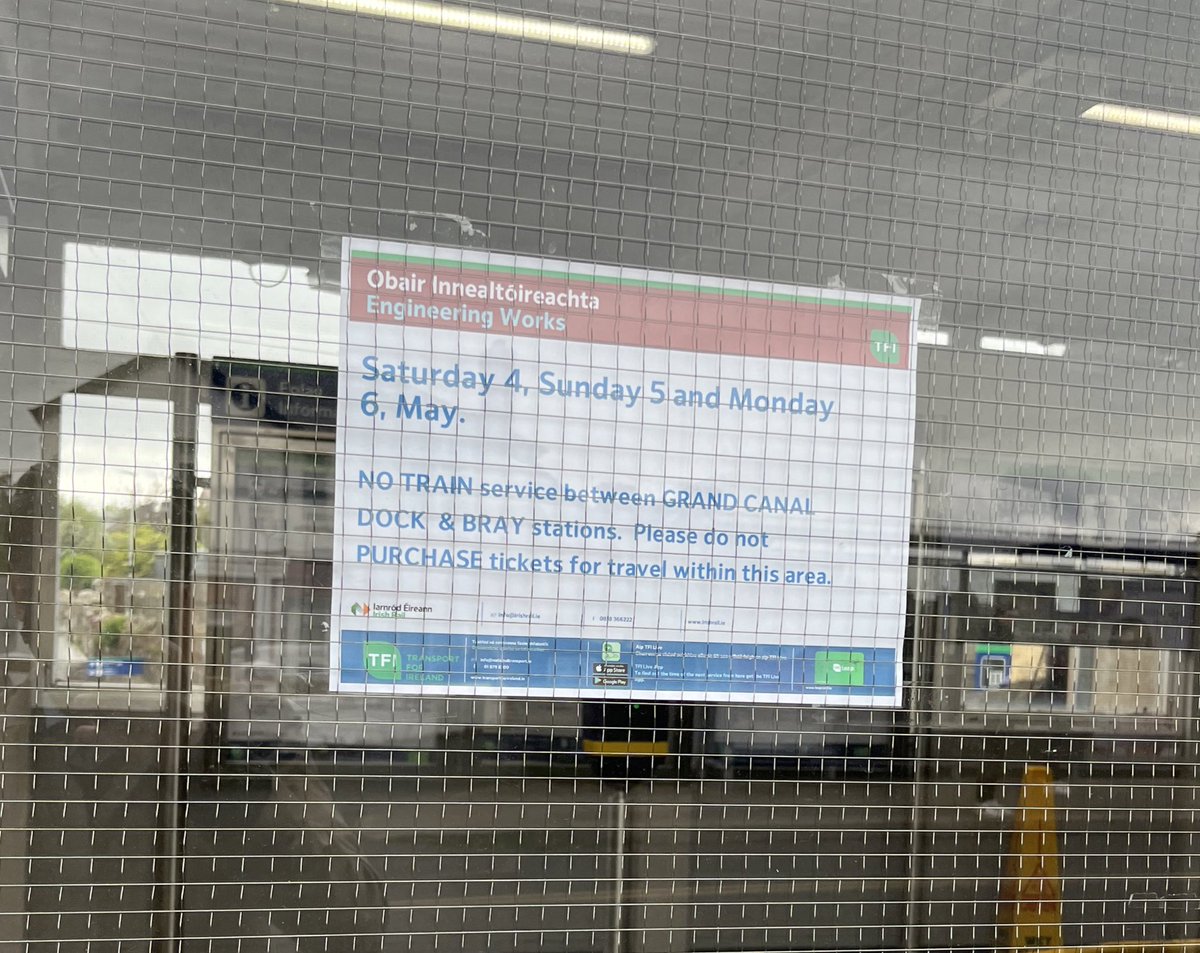 Least we can expect during planned disruption is clear signage and directions to alternatives 

This is Sandycove, it really reads as tough luck get lost 

This is the only notice visible