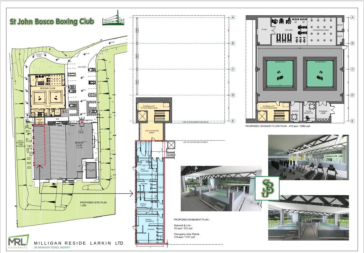 Proposed plans for new boxing club at the StJohn Bosco. Hoping to go to funders at the end of the summer. 🤞🙏🥊