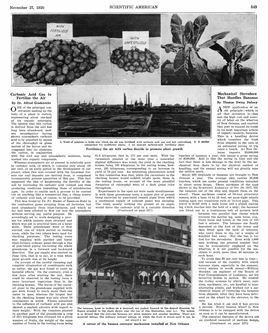 In 1920 @sciam demonstrated experimentally that crop yields could be greatly enhanced by adding CO2 to the air above the crops. That was back when they were still a scientific publication. #ClimateScam scientificamerican.com/issue/sa/1920/…