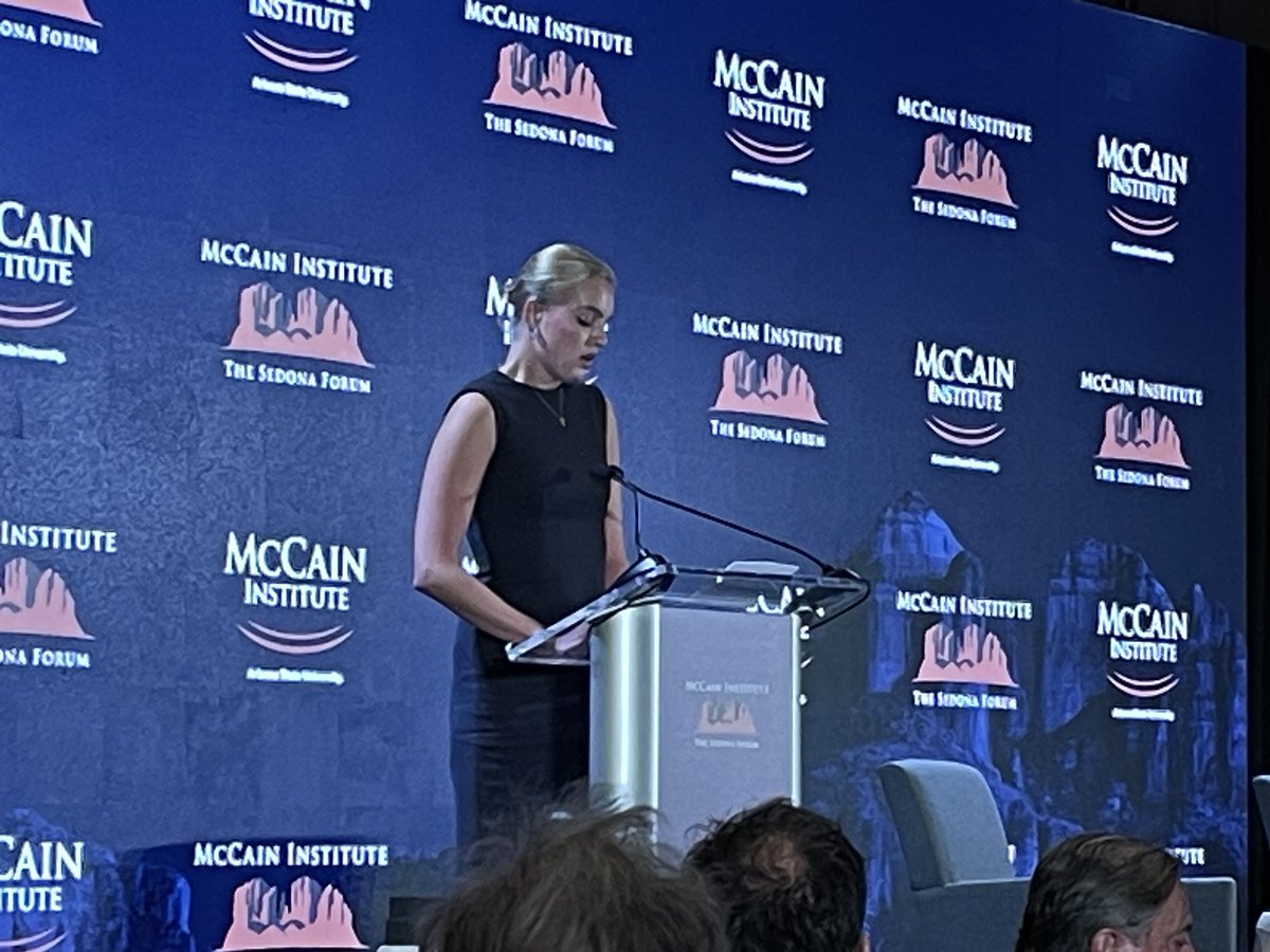 Alexei Navalny’s daughter Dasha accepts McCain Institute Courage & Leadership award posthumously for him.
