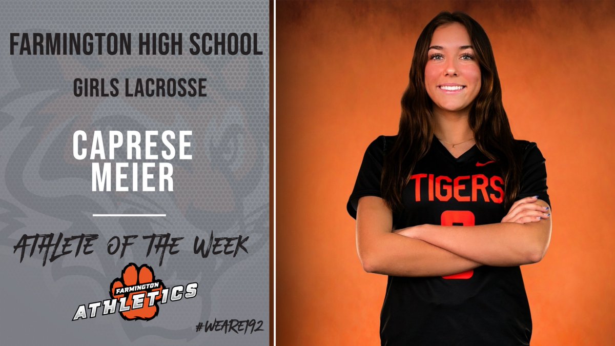 This Week's Student Spotlight - Caprese Meier, Girls Lacrosse. #AthleteOfTheWeek @district192 @bergjaso @RyanMeyerFHS @FHS_Tigers_192 @FarmingtonGLAX