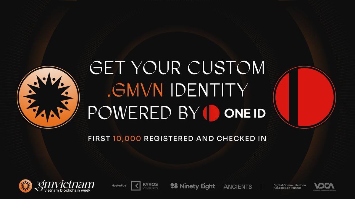🌞 GM VIETNAM X OneID - 10.000 .gmvn IDs Giveaway 🌞

🌈 OneID chính thức tham gia GM Việt Nam với vai trò nhà tài trợ Bạc.

🔗 Để đánh dấu sự hợp tác này, OneID cùng GM Vietnam 2024 đã tổ chức một sự kiện đặc biệt cho 10.000 người đầu tiên đăng ký và check-in