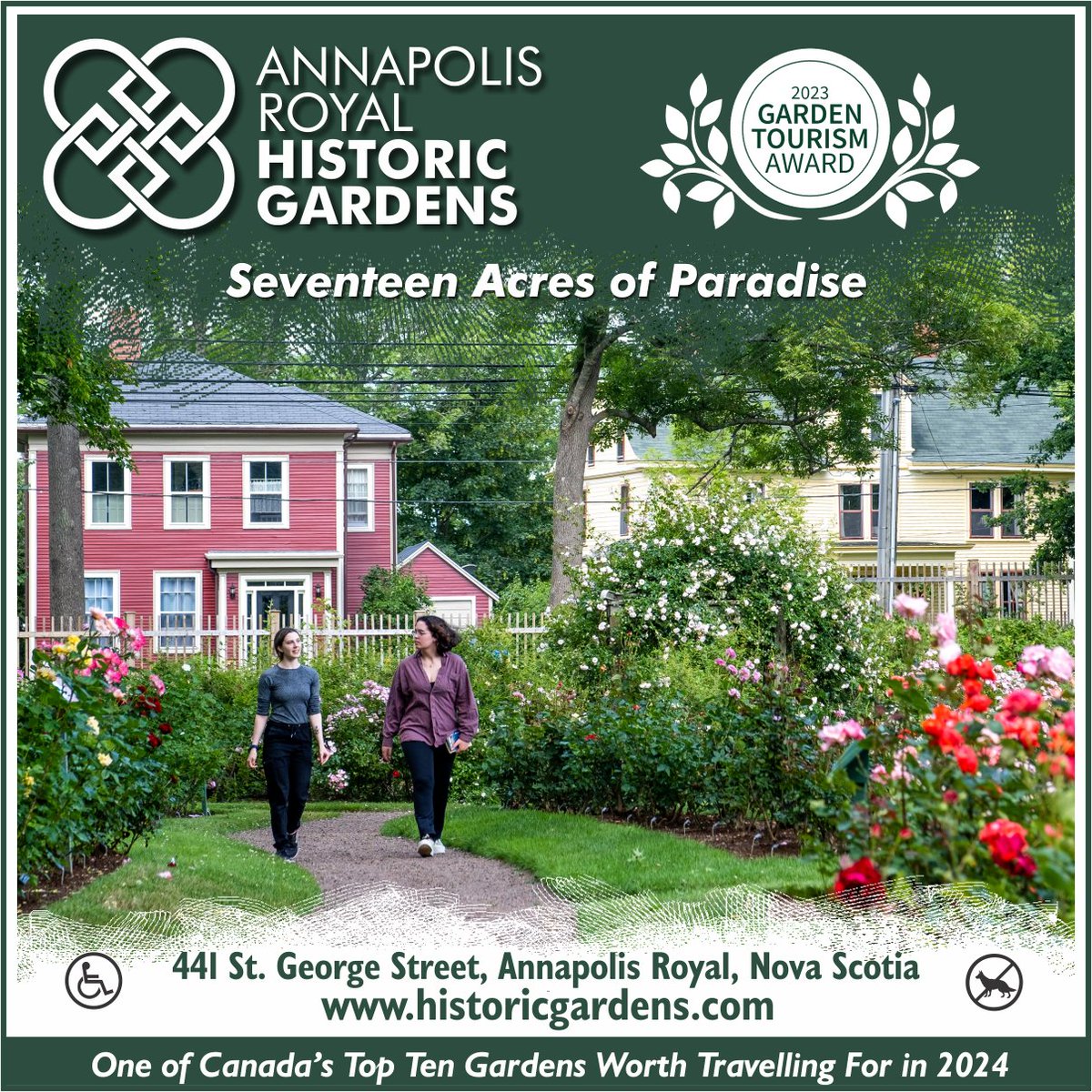 And PRESTO - we are now officially open for the season!

Did you know that the Annapolis Royal Historic Gardens has been designated as One of Canada's Top Ten Gardens Worth Travelling For in 2024? Plan your visit now! historicgardens.com
