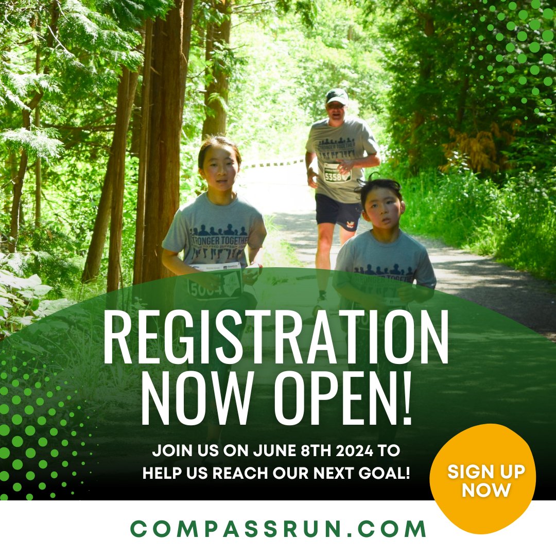 Registration is now open for the annual Compass Run for Food! 🏃‍♂️ Since 2014 this event has raised $467,000 to help feed kids and families in our local communities 🤩 June 8, 2024 compassrun.com #RunForFood #Orangeville #DufferinCounty