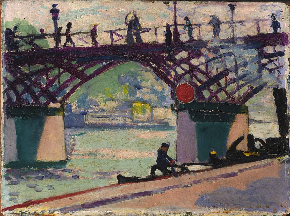 Pont des Arts by Henry Lyman Saÿen in 1911 at Smithsonian American Art Museum 🇺🇸 #Paris #Parisjetaime #visitparisregion #ExploreFrance #France #cityscape #pontdesarts #lovelockbridge #henrylymansayen