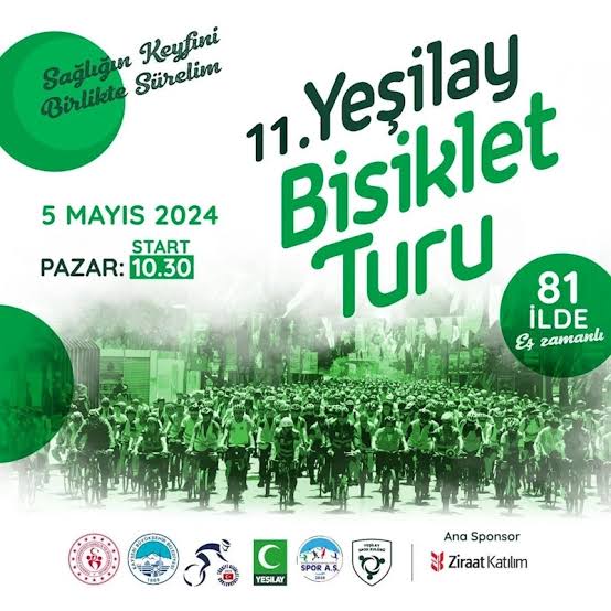 11. Yeşilay Bisiklet Turu bu haftasonu tüm Türkiye'de gerçekleşecektir. Yaşadığınız sehrdeki güzergahı linkten öğrenebilirsiniz: yesilay.org.tr/tr/bisiklet-tu… @yesilaysk