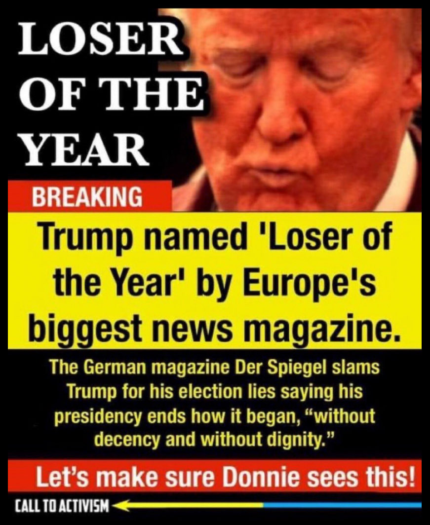 Who agrees we are not alone...the world sees Donald Trump for what he is also...'The Loser of the Year'? Let's RT this and make sure Trump sees it, too! 👇🏽👇🏽👇🏽👇🏽👇🏽