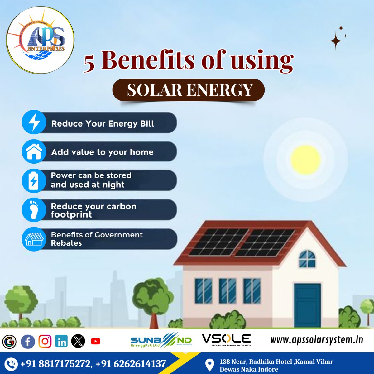 5 reasons to love solar: Clean, affordable, independent, durable, and eco-friendly! ☀️💰🌱 #solarpower
.
.
#SolarLove #CleanEnergyWins #SunPoweredLiving #RenewableRevolution #SustainableSolar #GoGreenWithSun #SolarSavings #BrighterFuture #CleanAndGreen #SolarBenefits