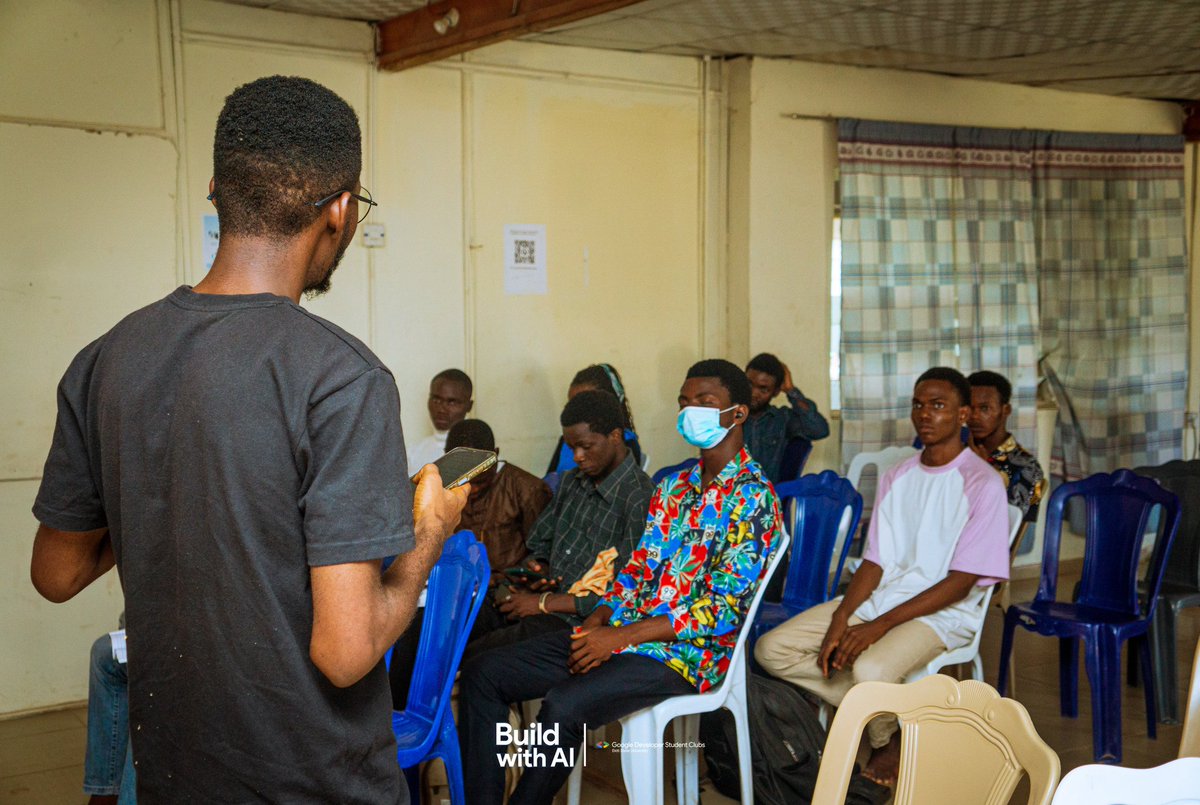gdg_Eksu's tweet photo. Meet The Speakers
Ajileye Wave @iamwealthpriest (UI/UX designer & Core team) giving the opening speech on what BUILD WITH AI is and how students can maximize the event.
#gdsceksu #BuildWithAi #Gemini #DeveloperStudentClub #techhubeksu https://t.co/ghGssXjLYL