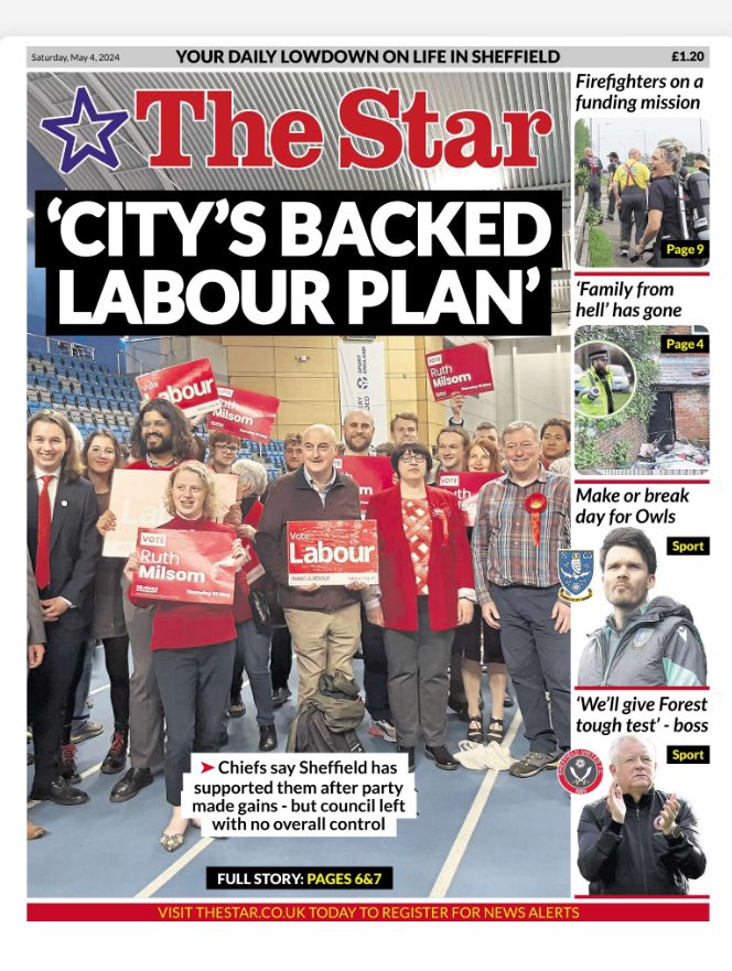 Thank you to everyone who voted Labour and backed our plan for Sheffield. Labour made 5 gains, winning seats from the Conservatives, the Liberal Democrats and the Greens. I'm proud of all of our fantastic new councillors and all our election candidates.