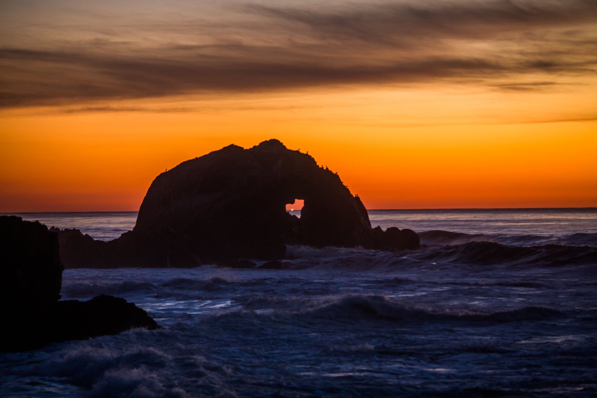 If you make your way out to the Sutro Baths at just the right time at sunset you can catch the heart through the rock formation out in the water. If you're lucky you can catch the twinkle and sparkle of a distant ship through the heart out on the horizon. I think this is what…