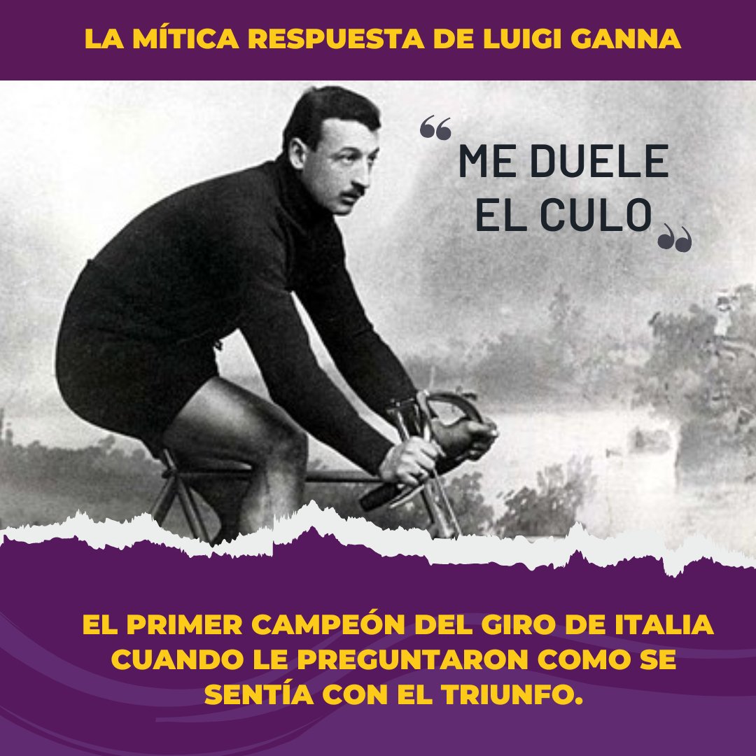 Este sábado empieza el @giroditalia y lo festejamos con una anécdota.

Luigi Ganna, el primer campeón en la historia de la #CorsaRosa, dejó quieto al periodista que lo entrevistó tras su coronación.

Se esperaba una respuesta épica y sentimental, pero su testimonio fue auténtico.