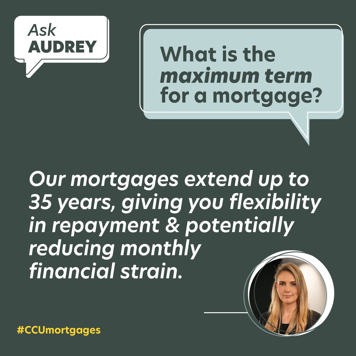 Our mortgages can stretch up to 35 years, offering you flexibility and easier monthly payments. Let’s make your dream home affordable.
#AskAudrey #MortgageTips #CCUmortgages #FinanceTips  #Homebuyersguide #homeloansmadesimple #mortgagehelp