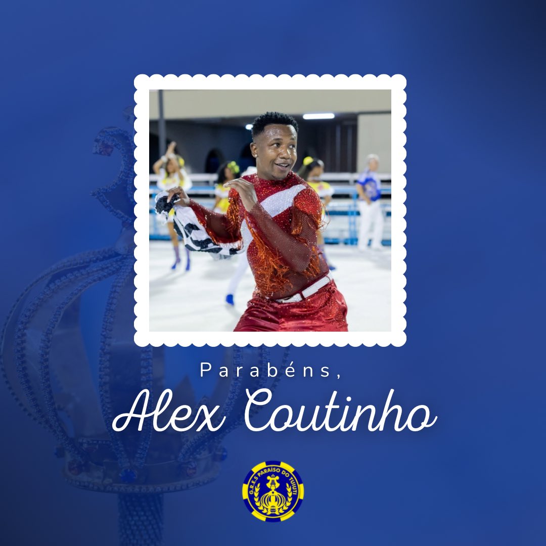 Começamos o dia parabenizar nosso diretor dos passistas Alex Coutinho por mais um ano de vida. Que o novo ciclo seja ainda mais vitorioso, repleto de saúde e muita paz. Parabéns, Alex!! 💛💙💛💙👑