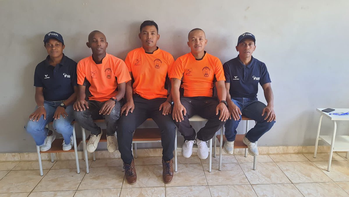 Rugby Africa Women’s Cup championship 2024 The local referees from the left to right: Julie, Isatry, Samba, Souleman, Stéphane. @LabLayerZer0 @WorldRugby