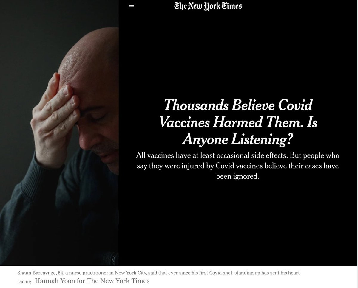 The New York Times finally admits covid vaccine injury after YEARS of ignoring, then marginalizing, the vaccine injured. Notice how they STILL don’t have an adequate system for assessing injury, reporting it, and most importantly -— curing it. “Federal officials and…