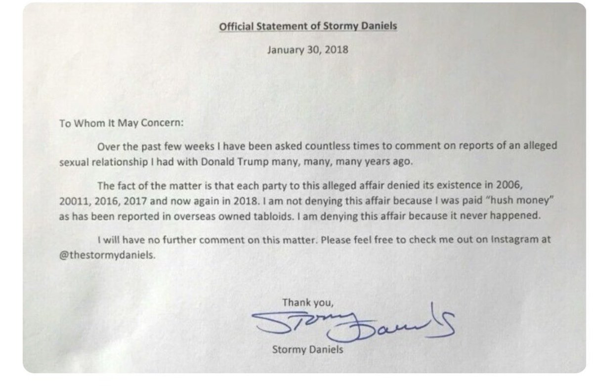 Stormy Daniel's lawyer was questioned about the 2018 letter he wrote for her! 'In the statement I said, Daniels never had a sexual affair & or a romantic affair with Trump. That could be true.' Tell me again WHY this trial hasn't been completely shut down?? This is INSANE!👇