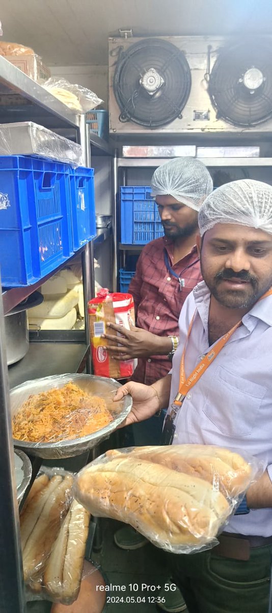 Task force has conducted inspections in the Himayatnagar area on 04.05.2024 Clove Vegetarian Fine Dine * Expired products like Cheese, Syrup, ATC spices, Sandwich breads and brown sugar were found and discarded * Live cockroaches found in ice cream storage unit contd. (1/3)