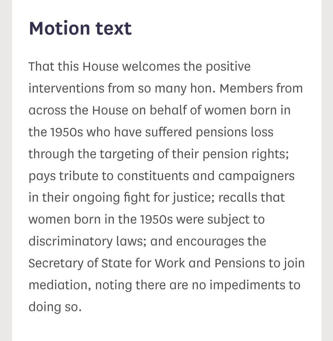 'If I had received pay, promotion, independence & #pension opportunities like a man of my age, I'd take #equality now. Until then, don't treat me like a man of my age' @INorBY2020 #50sWomen demand #mediation MPs please ✍️#EDM243 recognising #discrimination twitter.com/KrisGibson13/s…