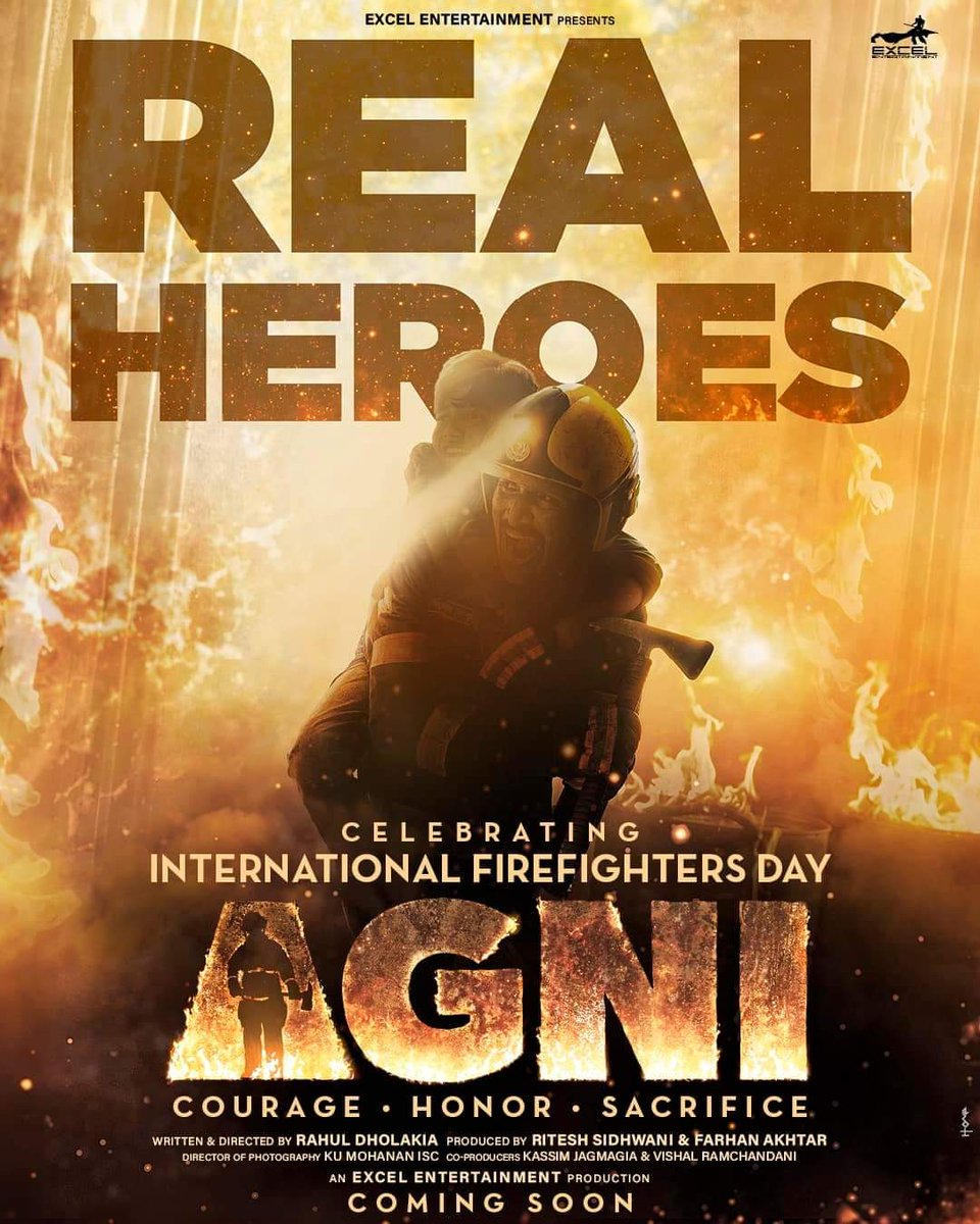 On #InternationalFirefightersDay, #ExcelEntertainment announced their next project #Agni.

Starring #PratikGandhi #Divyenndu #JitendraJoshi #SaiTamhankar #SaiyamiKher #UditArora & #KabirShah.

Directed by #RahulDholakia.