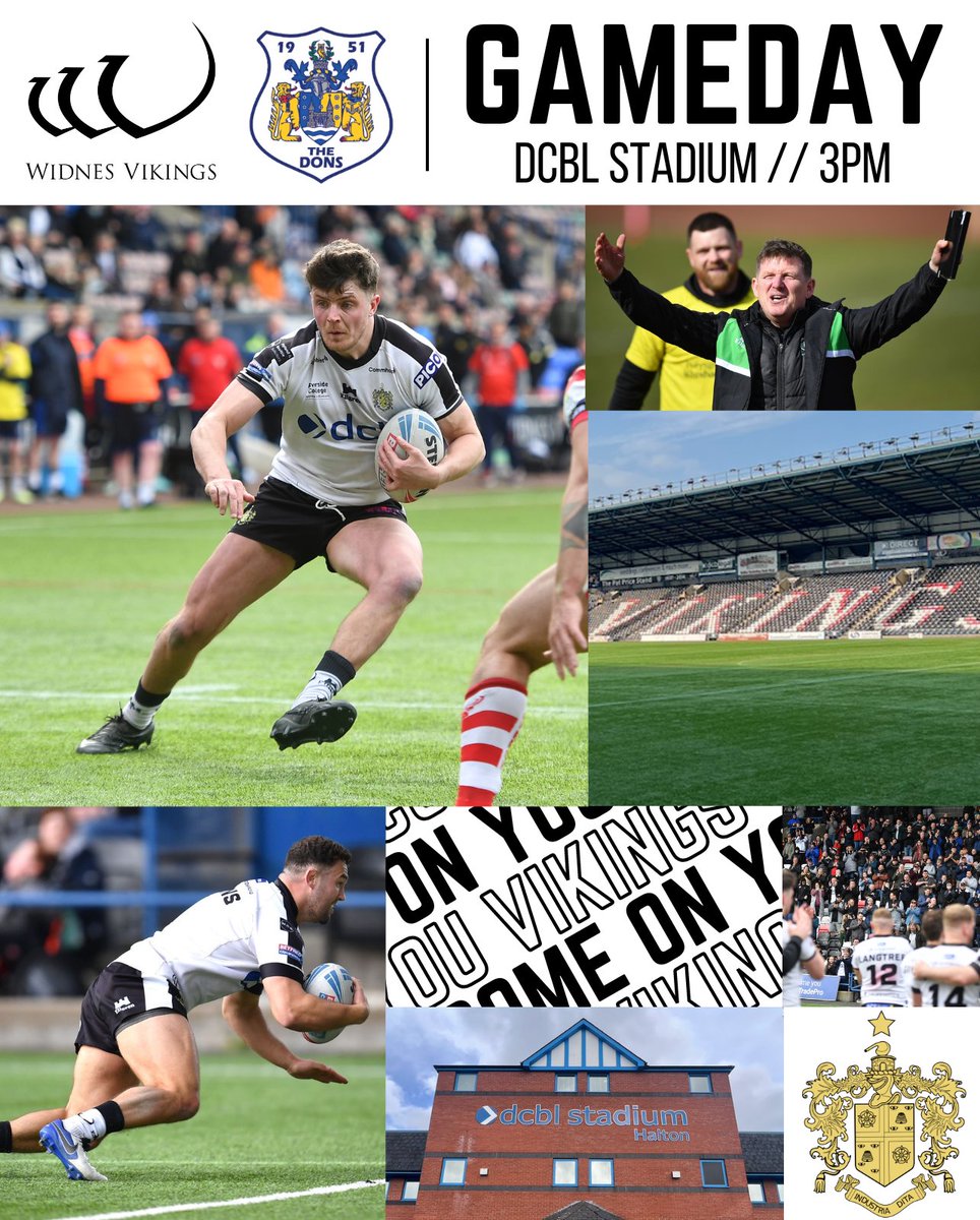🏉 ITS GAMEDAY! 🆚 @Doncaster_RLFC 🏟️ DCBL Stadium 🕰️ 3pm Kick-Off 🏆 Championship R7 #COYV 🧪 #WeAreWidnes 🎫 Tickets are available online and from the stadium shop until kick-off!