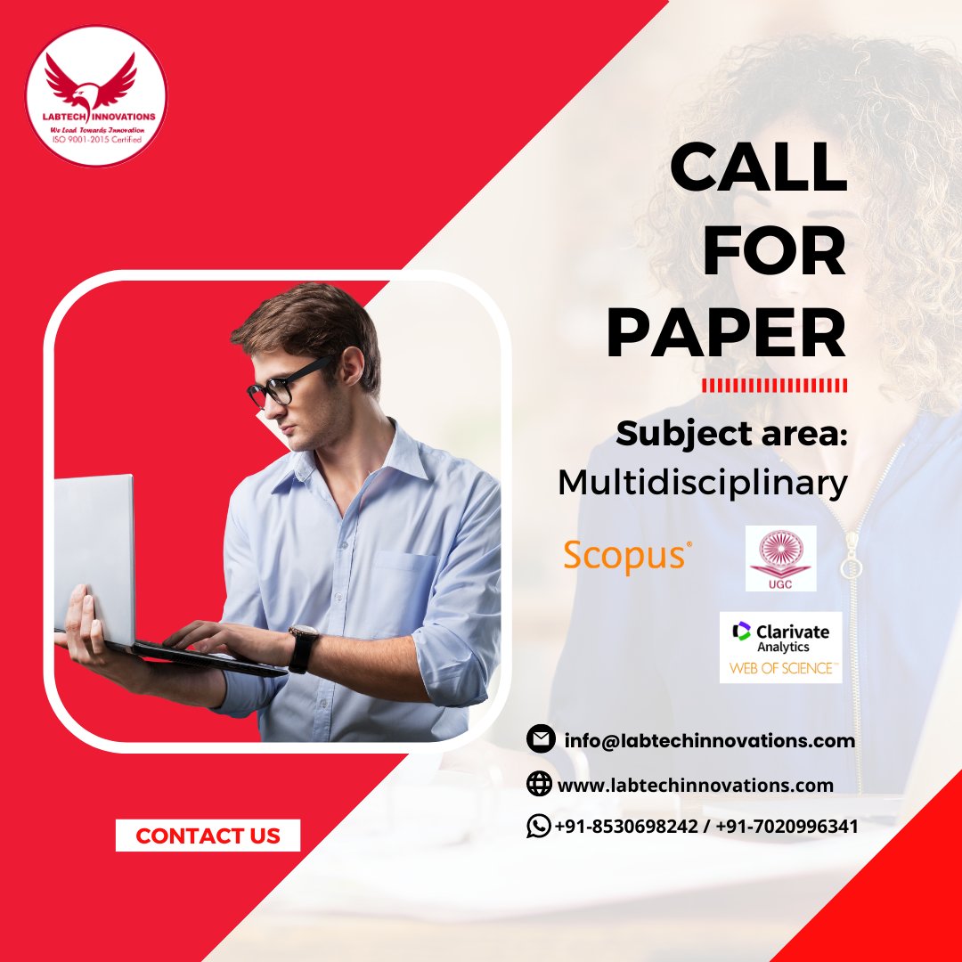 Attention Researchers: Submit your paper to our multidisciplinary journal! 📚✨ Join the academic conversation and make your work visible through Scopus, UGC, and Clarivate Analytics. Contact us today to make your research heard. 📧 

#ResearchOpportunity #CallForPapers'