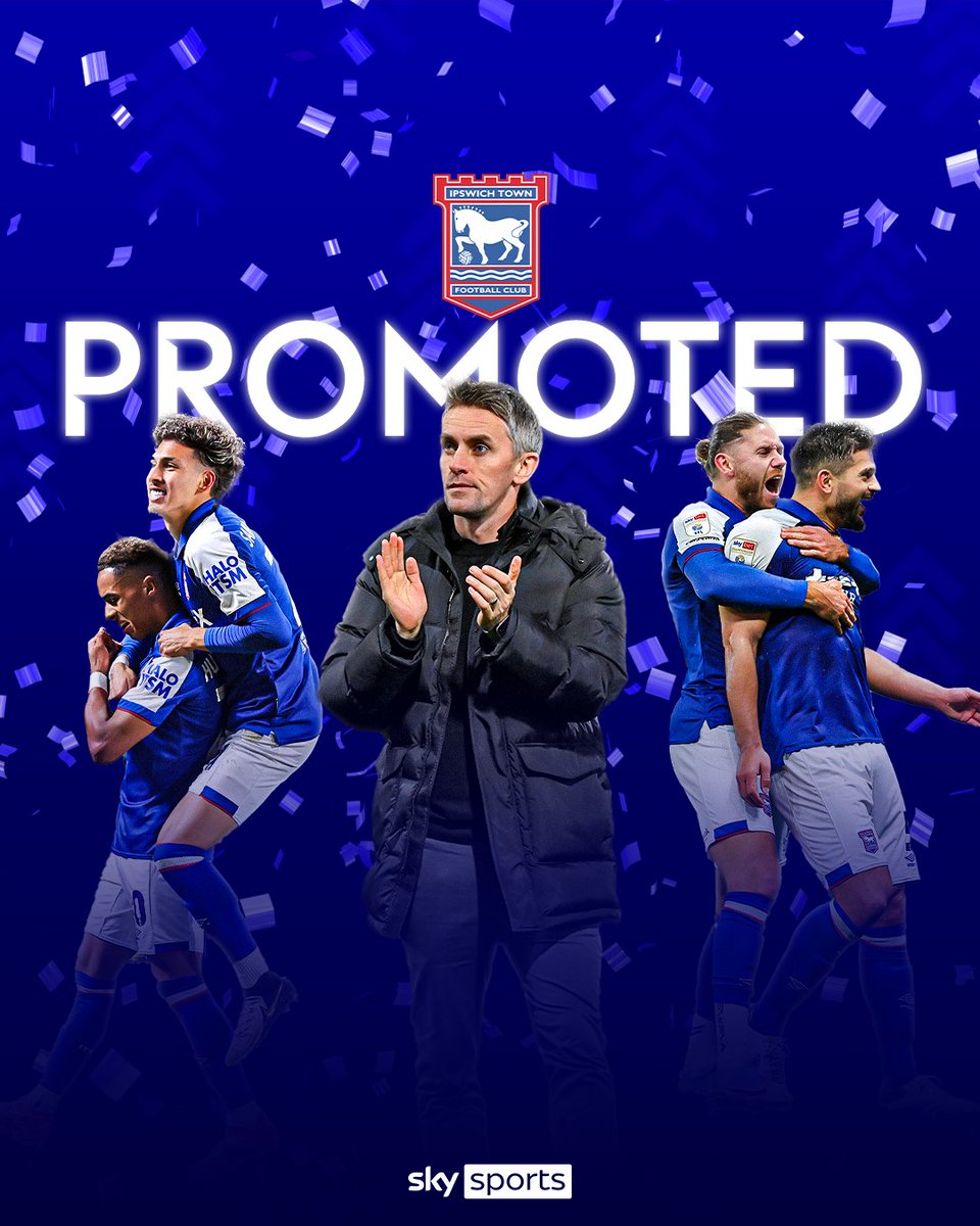 BREAKING 🚨: Ipswich Town are promoted to the Premier League 🎉🔵