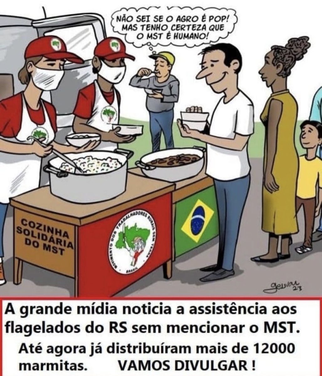 O MST ajuda o Brasil O agro só enriquece a própria família E o idiota de direita exalta quem?? Vai tomar no cool cambada de filhos da truta!!! Direita é lixo… que vão direto pro inferno!!!