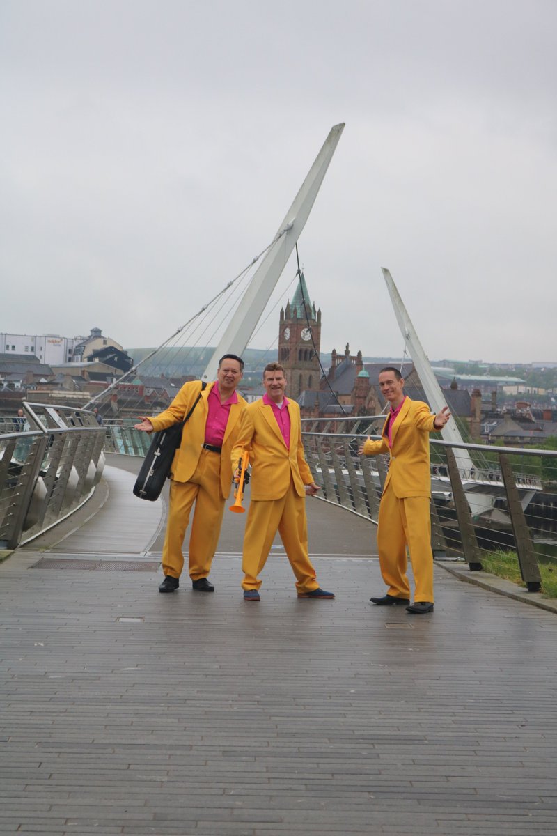 How cool was it seeing the @jiveaces this morning? I nearly (nearly) persuaded them to join in Derry City @parkrunUK These lads are helping to bring a brilliant buzz to the town, huge shout out 🎷🎺🎶 #DerryJazzFestival #Derry #Londonderry #LiveMusic