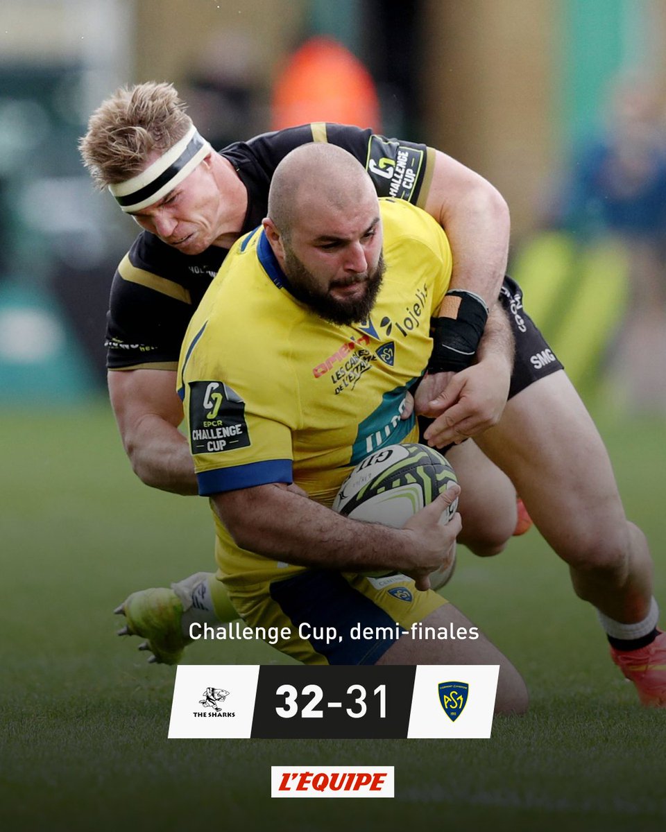 Défaite frustrante pour Clermont face aux Sharks, l'ASM s'arrête aux portes de la finale de Challenge. Le match > ow.ly/RGaC50Rwrye #SHAvASM