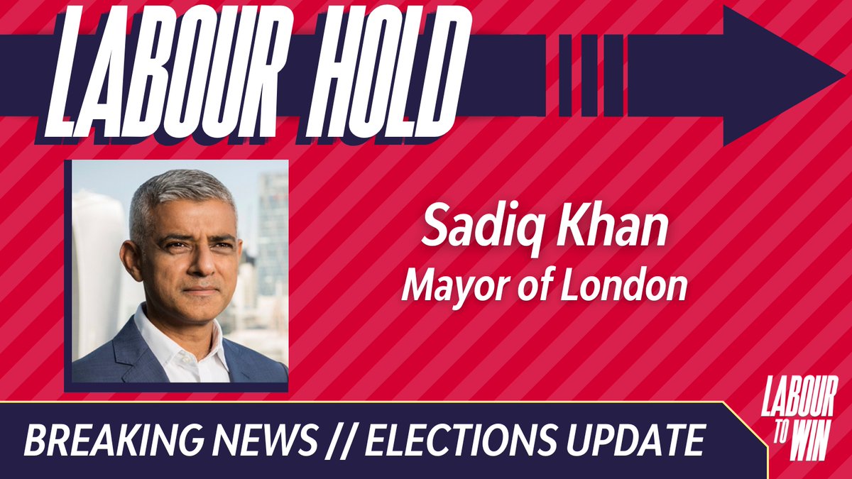 HUGE NEWS!!💥 We've seen enough. @SadiqKhan has been elected to a historic third term as Mayor of London. From Free School Meals to freezing TFL fares - Sadiq has been an incredible mayor for the people of London. We're looking forward to another four years! 🫡🌹