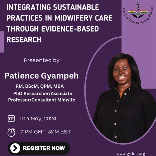 Catalyzing Change in Midwifery Care🌍 Join us for an inspiring webinar on integrating sustainable practices through evidence-based research, celebrating the International Day of the Midwife! tinyurl.com/GDNAMidwife #Midwifery #SustainableHealthcare #InternationalDayOfTheMidwife