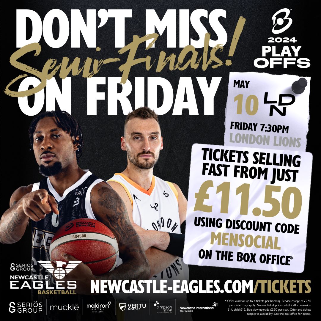 🏀🏆 We've booked our place in the semi-finals make sure you book yours! 🎟 Selling fast at newcastle-eagles.com/tickets 🎫 Season ticket holders purchase your usual seat for a special reduced price when you login - reserved til 12-noon Weds! #WeAreEagles #BritishBasketballLeague