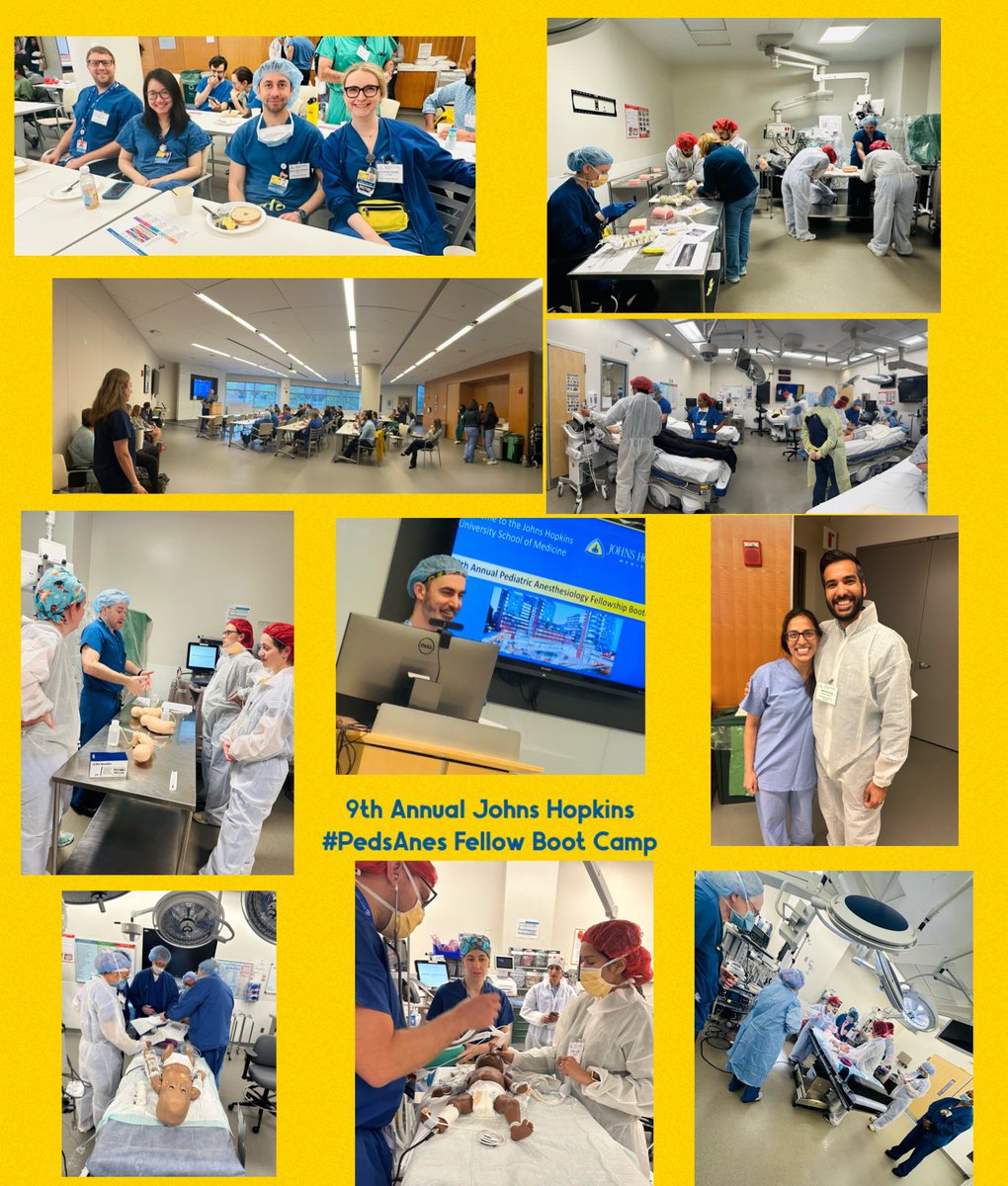 We are only 45 minutes into the 𝟗𝐭𝐡 𝐀𝐧𝐧𝐮𝐚𝐥 @JHPedsAnes 𝐅𝐞𝐥𝐥𝐨𝐰 𝐁𝐨𝐨𝐭 𝐂𝐚𝐦𝐩 & WOW! 🤩 High fidelity OR #simulation, #regionalanesthesia, mass casualty training, the learning is boundless! Thanks to all the amazing #PedsAnes Fellows & faculty joining us…