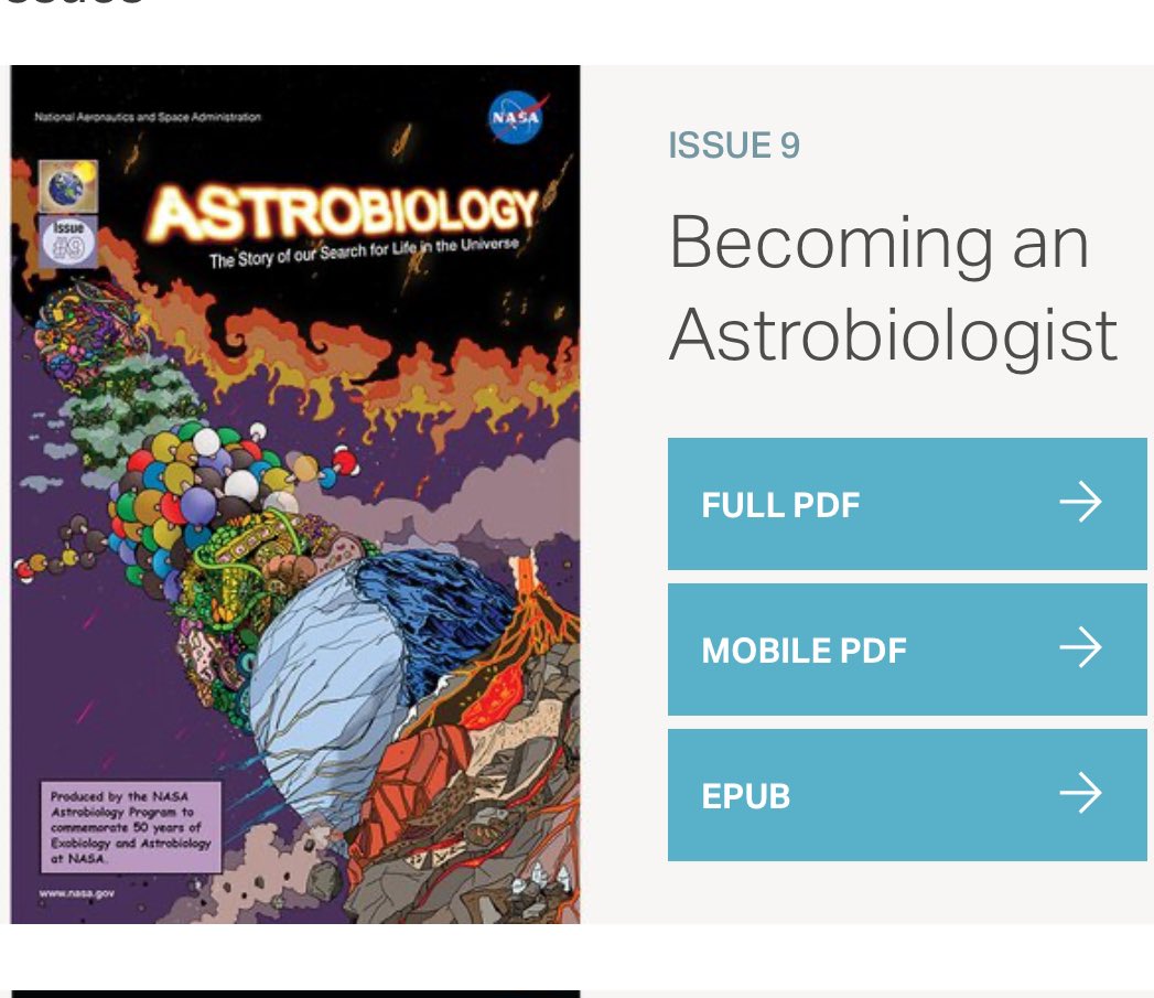 Astrobiology: The Story of our Search for Life in the Universe. Astrobiology is a graphic novel series that explores the many facets of astrobiology: the study of the origin, evolution, and distribution of life in the Universe.
Link: astrobiology.nasa.gov/resources/grap…
<a href="/nasa_pr/">NASA PR Space Grant Consortium</a>